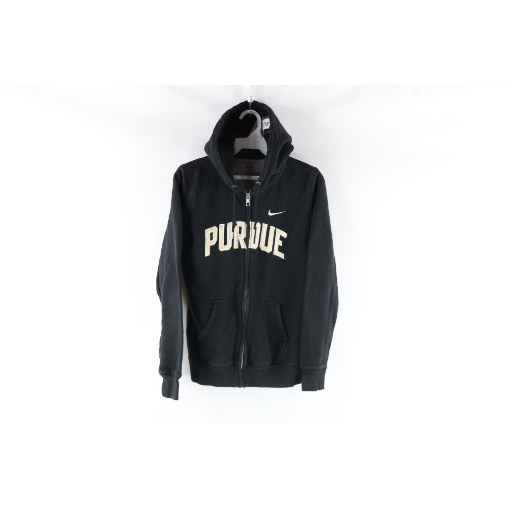 Vintage Nike Womens Medium Faded Purdue University Spell Out Full Zip Hoodie